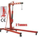 Chèvre de levage pro mobile repliable 2 tonnes - Grue d'atelier avec flèche 3 positions et hauteur de levage ajustable_0
