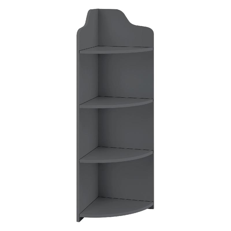 ÉTAGÈRE D\'ANGLE POUR SALLE DE BAIN MEUBLE DE RANGEMENT AVEC 4 SURFACES DE STOCKAGE BOIS COMPOSITE 90 X 28 X 28 CM GRIS FONCÉ 03_0005174_0