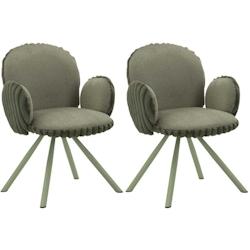 Fauteuil en tissu côtelé Stockholm (Lot de 2) vert Mauro Ferretti - vert 8024609382437_0