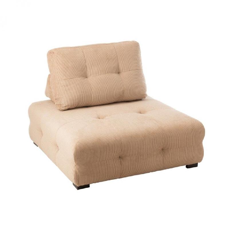 Fauteuil pouf Charlene - rose nude - velours côtelé, convertible et confortable_0