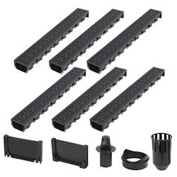Helloshop26 - Canaux de drainage 6 pièces plastique 6 m 02_0002990 - 3000105011533_0