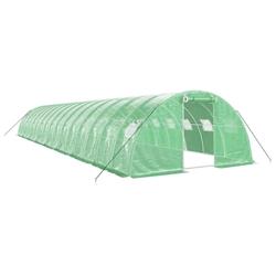Helloshop26 - Serre tente abri plante fleur légumes avec cadre en acier 64 m² 16 x 4 x 2 m vert 02_0044618 - 3000220274028_0