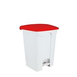 Medial International Contitop Conteneur mobile à pédale avec couvercle coloré Polypropylène Blanc-Rouge 45 lt - multicolore plastique polypropylè_0