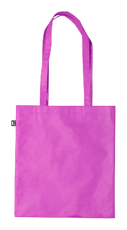 Tote bag publicitaire en RPET laminé 100 g/m² - Anses longues - Couleur fuchsia - Poids 44 g_0
