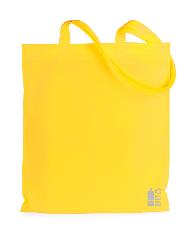 Tote bag en RPET non tissé - anses longues - 70 g/m² - couleur jaune - labélisé RPET_0