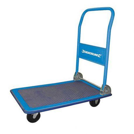 Chariot plateforme pliant à roulettes 150 kg - TS-675213 - Silverline - Fixtout_0