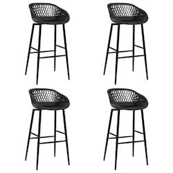 VidaXL Chaises De Bar Lot De 4 Noir - noir 248161_0