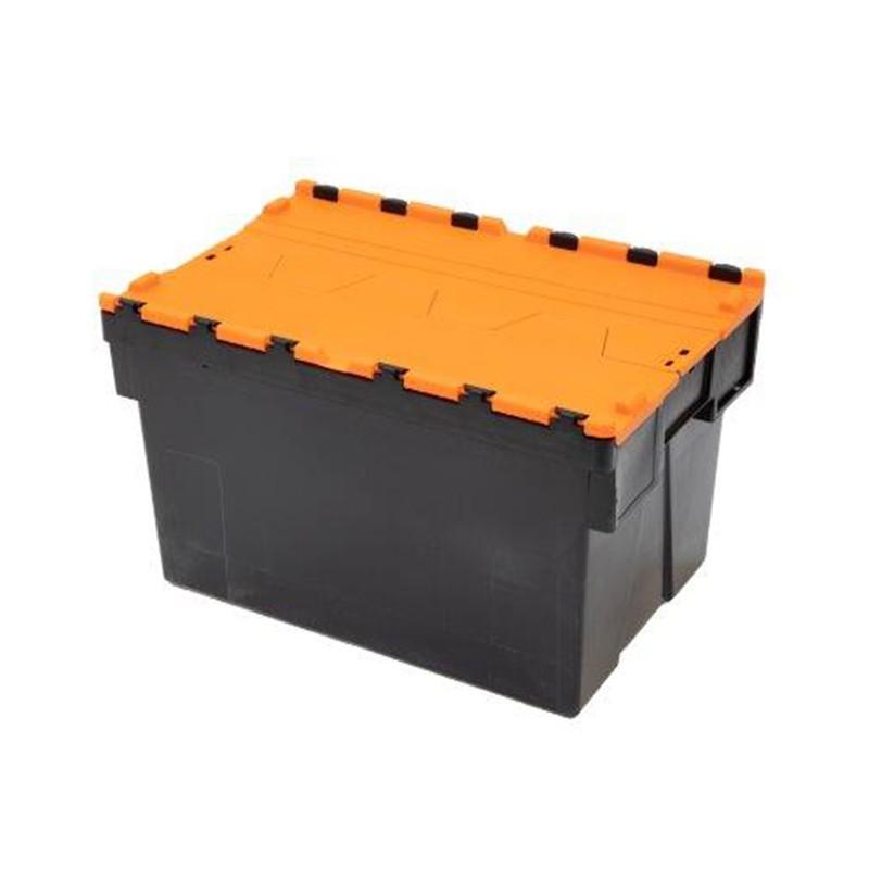 Bac navette 600 x 400 x 365 mm - 63L avec couvercle orange - Rolléco_0