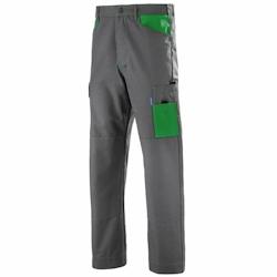 Cepovett - Pantalon de travail Coton majoritaire FACITY Gris / Vert Taille XL - XL gris 3603622143796_0