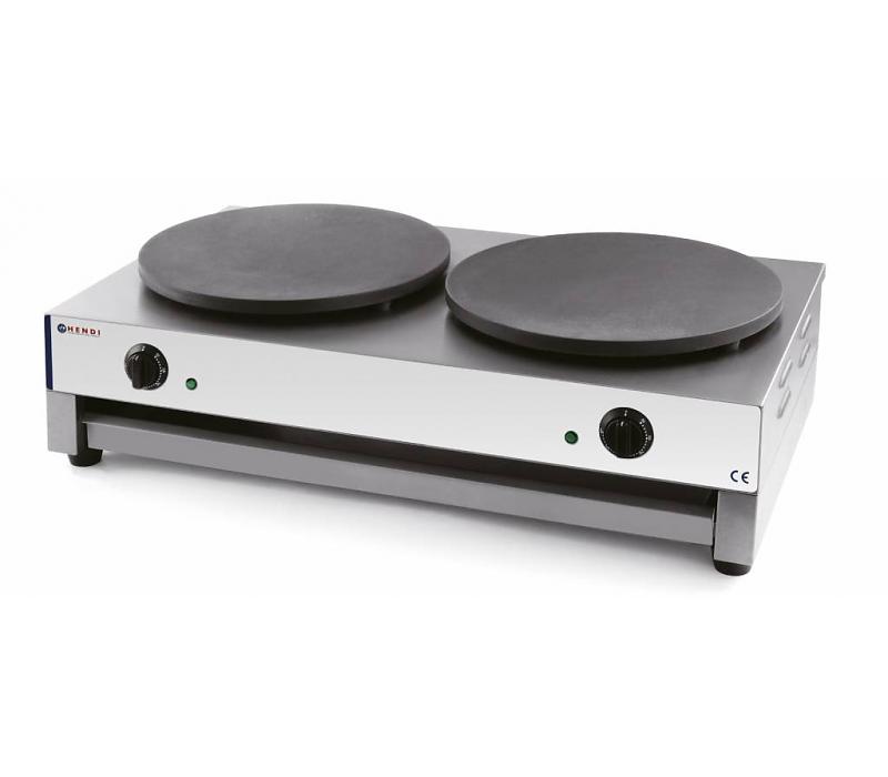 Crêpière double électrique | professionnel | 2x 3kw/230v | 2x plaque de 400mm_0