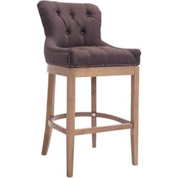 Décoshop26 - Tabouret de bar x1 confortable design rétro assise capitonné en tissu marron pieds en bois clair 10_0005064 - marron 3000252438474_0