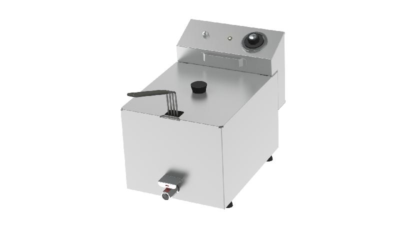 Friteuse table professionnelle en acier inox 8 litres avec robinet de vidange de - FD8LARC_0