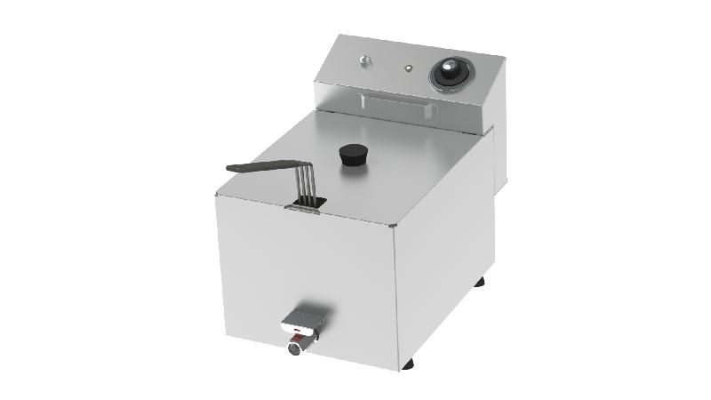 Friteuse de table professionnelle en acier inox 8 litres avec robinet de vidange - FD8LARC_0