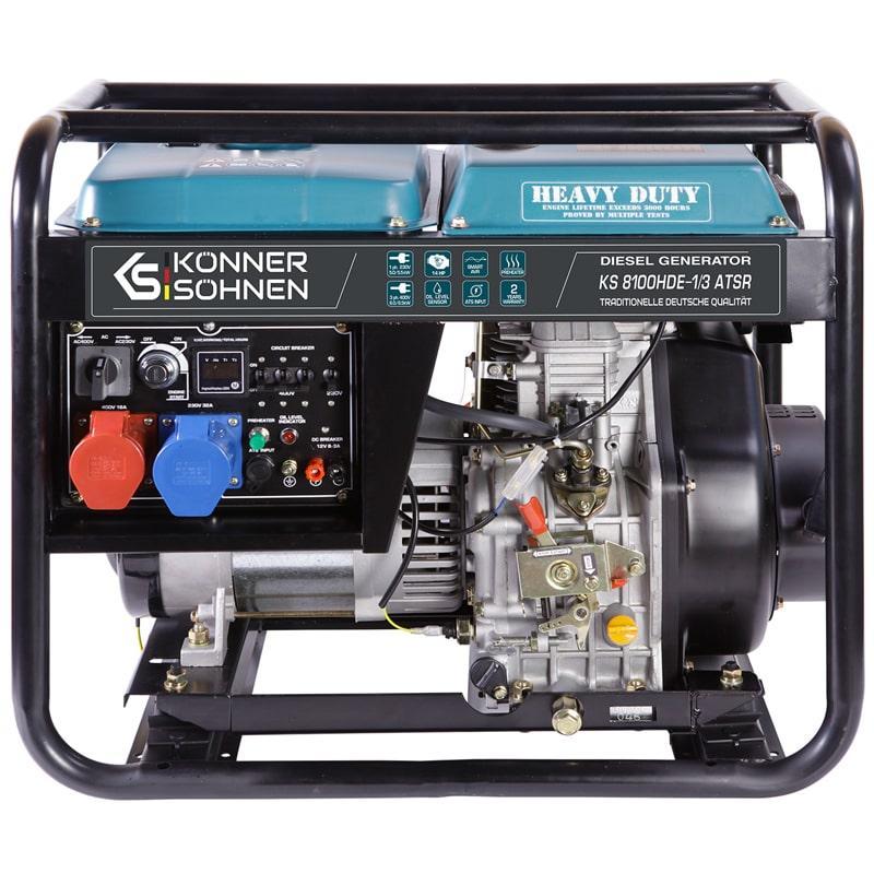 Générateur diesel triphasé avr de 6,5 kw ks 8100 hde 1/3 ATSR - KÖNNER & SÖHNEN - 8100HDE-1/3 ATSR_0