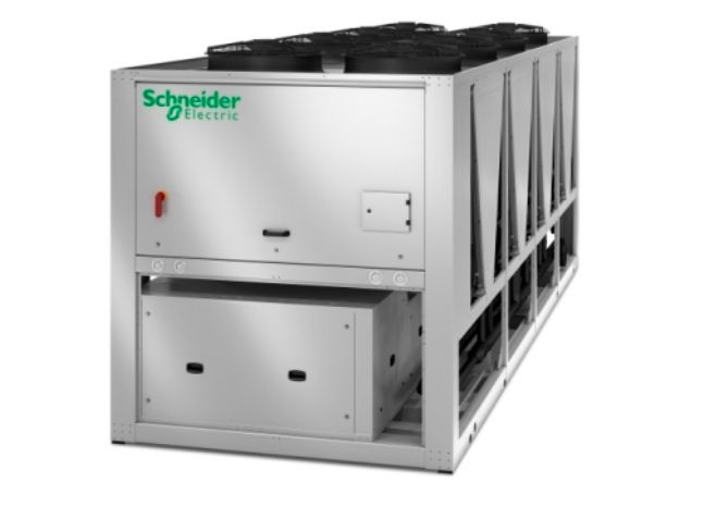 Groupe d'eau glacée Brec - Schneider Electric Solar France - refroidissement d'air avec ventilateurs axiaux pour installation extérieure_0
