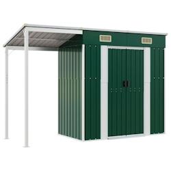 Helloshop26 - Abri de jardin cabane cabanon maison de stockage remise extérieur hangar outils robuste avec toit prolongé 277 x 110,5 02_0022221 - 30_0