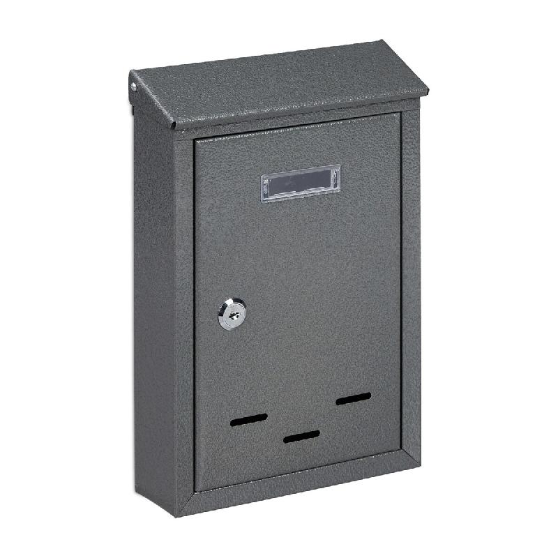 Helloshop26 - Boîte aux lettres murale vintage compacte serrure sécurité 30,5 x 21 x 7 cm en fer noir 13_0009963 - noir 3000244968804_0
