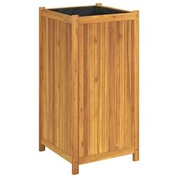 Helloshop26 - Jardinière bac lit surélevé plantes fleurs terrasse jardin avec doublure 50 x 50 x 100 cm bois massif d'acacia marron 02_0038135 - 30_0