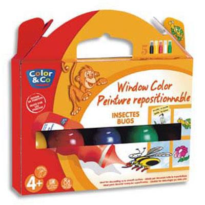 Kit de decoration pour fenetre avec pochoirs theme insectes Color & Co