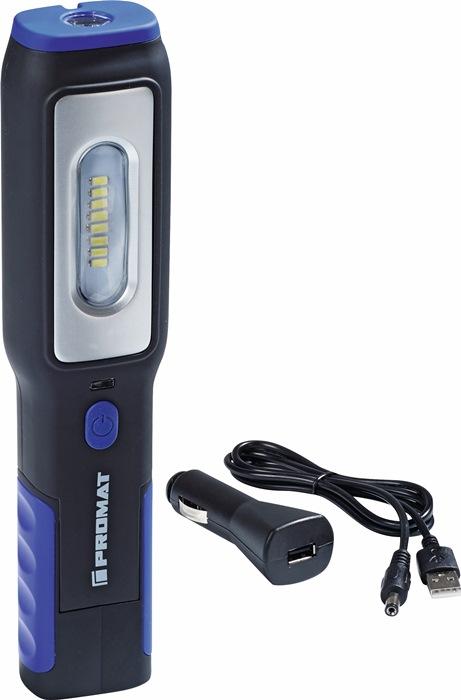 Lampe baladeuse à accu à LED 3,7 V 1200 mAh - ABS-boîtier Li-Ion - 60-250 lm - temps de chargement 2-3 h - PROMAT_0