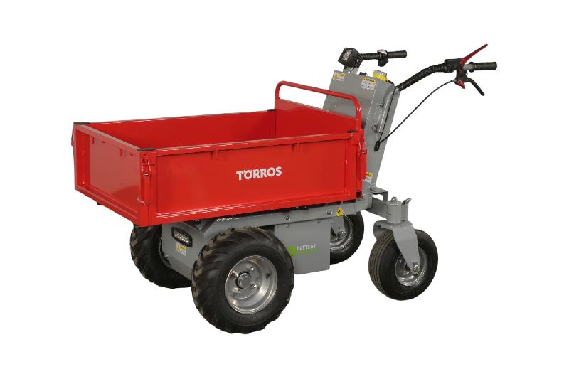 Mini dumper électrique 500kg 211L plateau basculant par vérin cloison amovible batterie 48V / 32Ah Torros MEP502_0