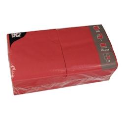 Papstar Serviettes, 1 pli pliage 1/4 33 cm x 33 cm rouge - rouge 82901_0