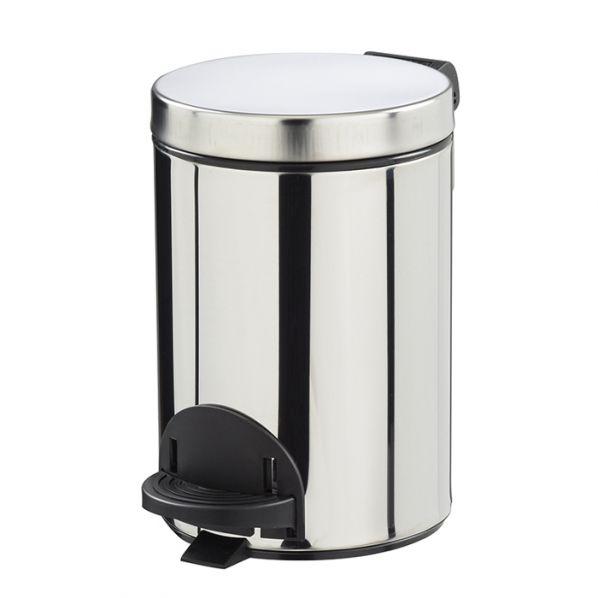 Poubelle à pédale en métal - 3 litres Inox AISI 304 - Norme JIS Z 2801 - Marque Rossignol_0