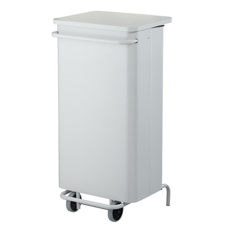Poubelle mobile à pédale Collecroule Carène - acier poudré anti-UV - 110L - façade amovible_0
