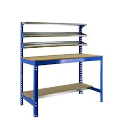 SimonRack Établi SIMONWORK BT1 couleur BLEU/BOIS 1445x910x610 mm (haut x largeur x profondeur) - métal 8435104919590_0