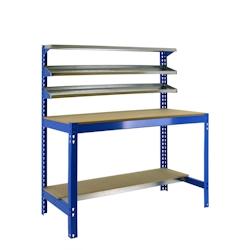 SimonRack Établi SIMONWORK BT1 couleur BLEU/BOIS 1445x910x610 mm (haut x largeur x profondeur) - 8435104919590_0