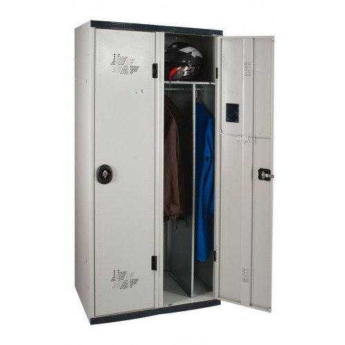 Vestiaire 2 colonnes - Gamme Optimum - Industries salissantes avec séparation fixe et dimensions 800x500x1800 mm_0