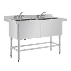 Vogue évier profond double cuve 141cm de long - inox CF406_0