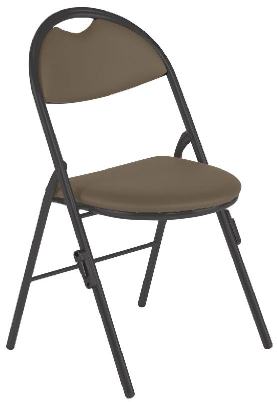 4 CHAISES PLIANTES CLAP PIEDS NOIR AVEC ACCROCHES PVC M1 URBAN TAUPE - MANUTAN COLLECTIVITÉS