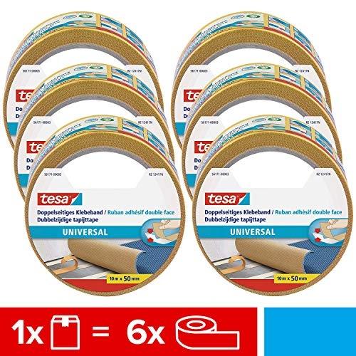 Tesa 5617 - Ruban adhésif double face universel pour fixer - Beige - Lot d - Idéal pour travaux manuels et fixation de moquettes_0