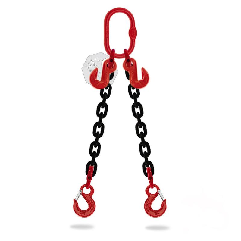 Élingue chaîne 2 brins - diamètre 16 - crochet à linguet avec crochet raccourcisseur - ECLR21602_0