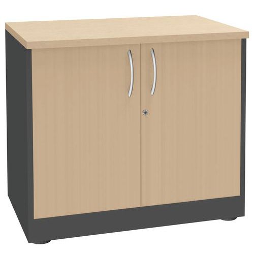 ARMOIRE 2 PORTES BATTANTES 80X75 HÊTRE/ANTHRACITE - MANUTAN EXPERT