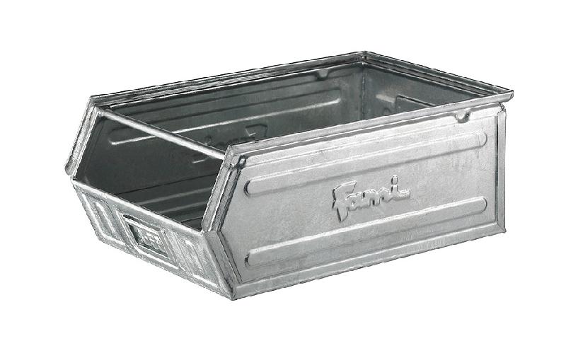 Bac à bec métallique zingué 28 litres - galvanisé à chaud - gerbable et résistant jusqu'à 270°C_0