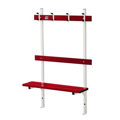 BANC VESTIAIRE MUR/SOL AVEC PORTE PATÈRE LONGUEUR GES ASSISE ALU