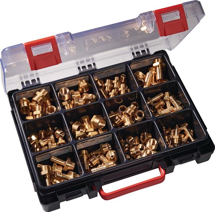 Boîte de rangement assortie - 120 pièces tournées en laiton - PROMAT_0