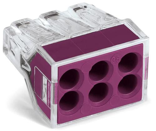 Bornes pour boîtes de dérivation H13,1mm - Boîtier transparent - 6 conducteurs - Nouveau modèle - Boîte de 50 - WAGO 773-106 - 407393_0