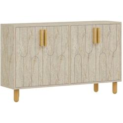 Buffet 4 portes en aggloméré Vincent travertine Hanah Home - 8684283501809_0
