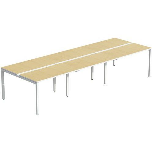 BUREAU BENCH EASY OFFICE 6 PLACES (2X80)X480 CM PLATEAU HÊTRE - MEET BY PAPERFLOW