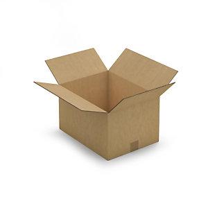 CAISSE CARTON BRUNE DOUBLE CANNELURE RAJA 41X31X24 CM