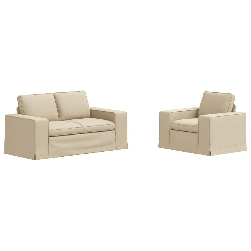 Canapé 2 pcs Crème 182 x 80 x 82 cm tissu Modèle Apex Confort Plus - Matériau naturel 8721364373921_0