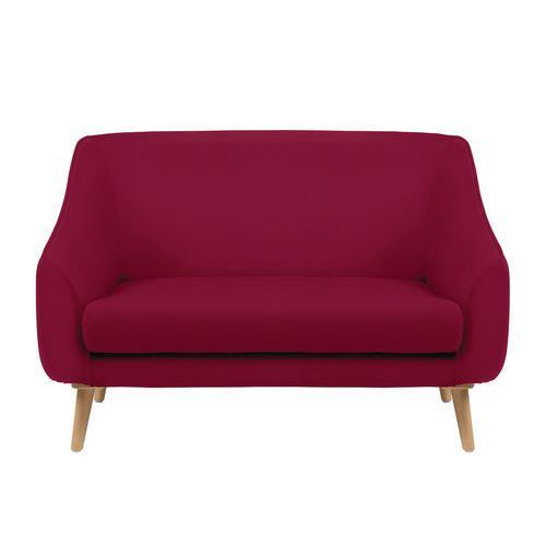 CANAPÉ 2 PLACES AYA PIED BOIS TISSU ENDUIT PVC NON FEU M1 FUCHSIA - GGI