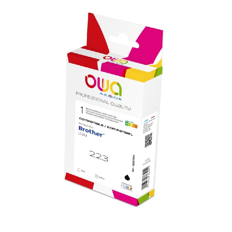 CARTOUCHE D'ENCRE REMANUFACTUREE OWA COMPATIBLE POUR BROTHER LC223 - NOIR