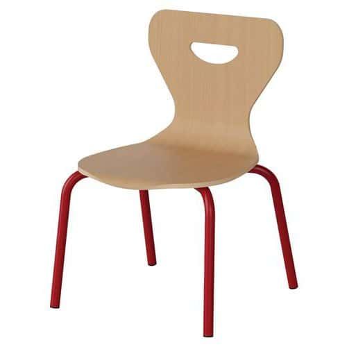 CHAISE MALIBU 4P - T1 - COQUE HÊTRE / ACIER ROUGE 3020 - MANUTAN EXPERT