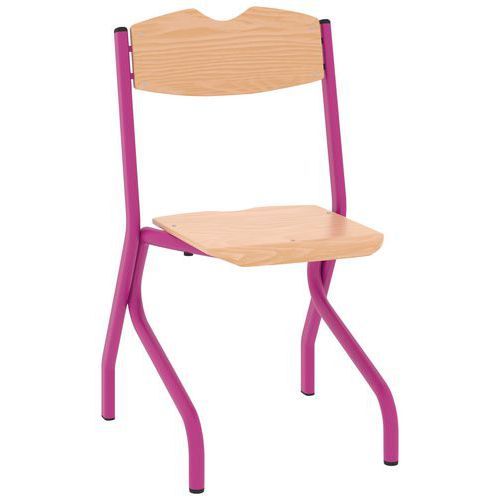 CHAISE TIM AST - T6 - PIÈTEMENT ACIER - HÊTRE NATUREL/VIOLET - RODET