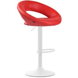 CLP Tabouret de bar Olinda en similicuir Rouge/Blanc - rouge polyester 315777_0