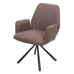 Décoshop26 - Chaise de salle à manger fauteuil de bureau en tissu marron en acier design pivotant rétro et moderne 04_0002275 - marron 3000265232694_0